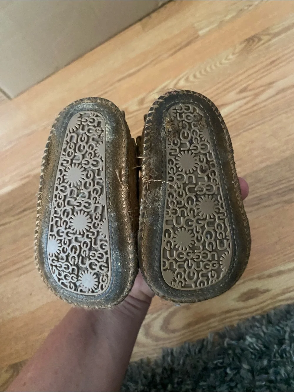UGG Brown Suede Toddler Boots with Shearling Lining